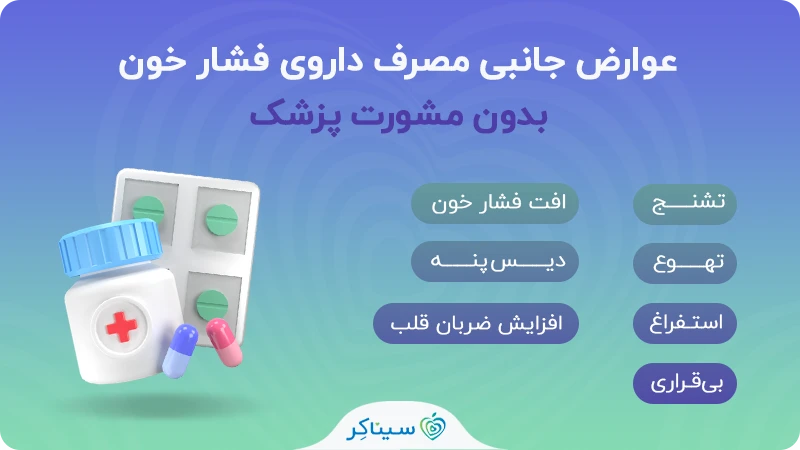 عوارض جانبی مصرف داروی فشار خون