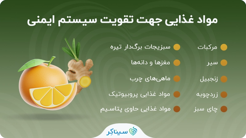 مواد غذایی جهت تقویت سیستم ایمنی