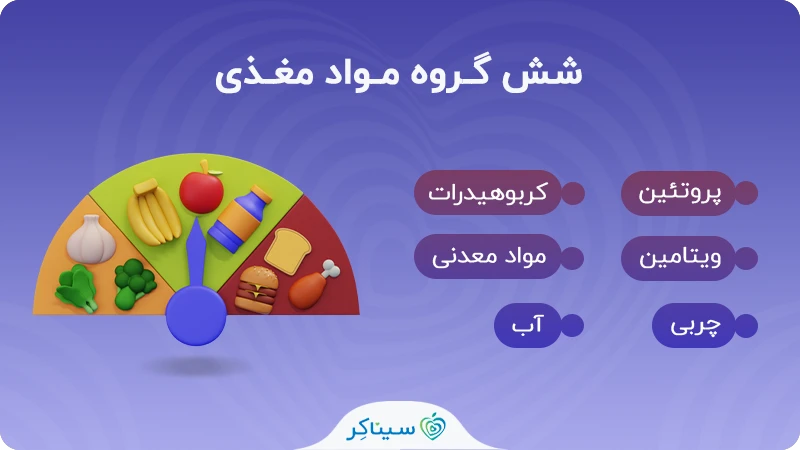 ۶ گروه مواد مغذی