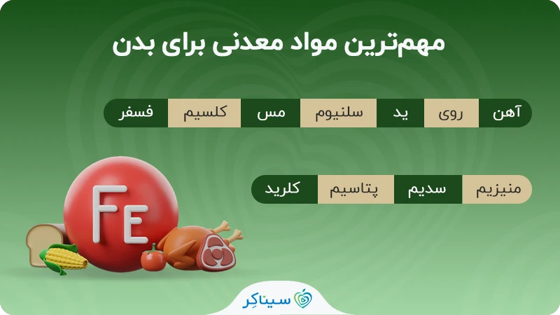 مهمترین مواد معدنی برای بدن