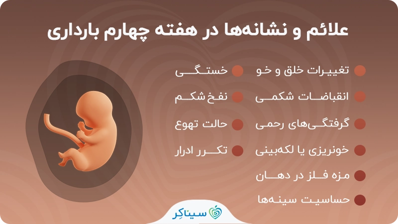 علائم و نشانه‌ها در هفته چهارم بارداری