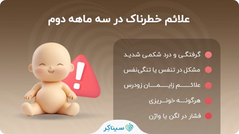 علائم خطرناک در سه ماهه دوم