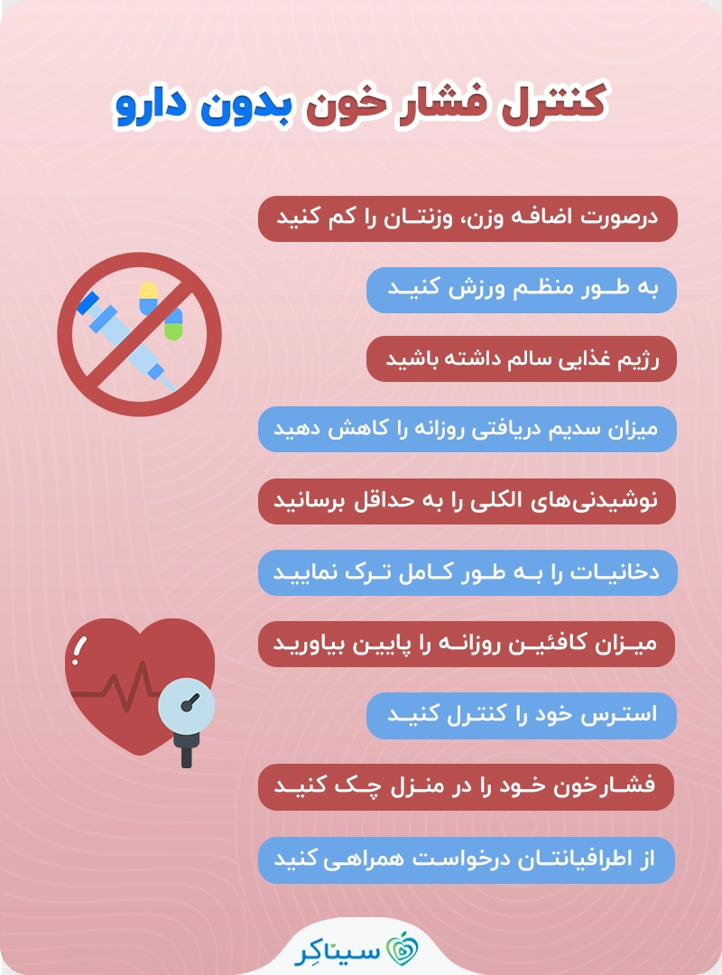 کنترل فشار‌ خون بدون دارو 