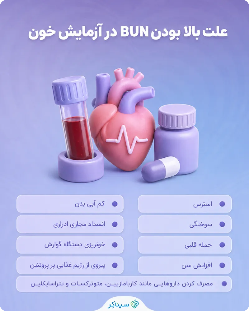 علت بالا بودن bun در خون