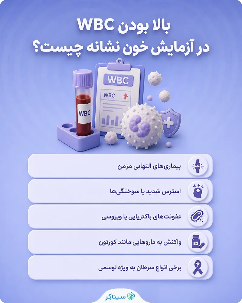 بالا بودن WBC در آزمایش خون نشانه چیست؟