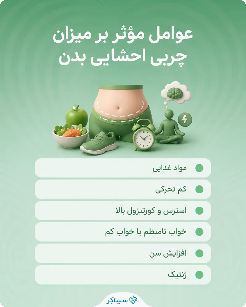 معرفی عوامل مؤثر بر میزان چربی احشایی بدن
