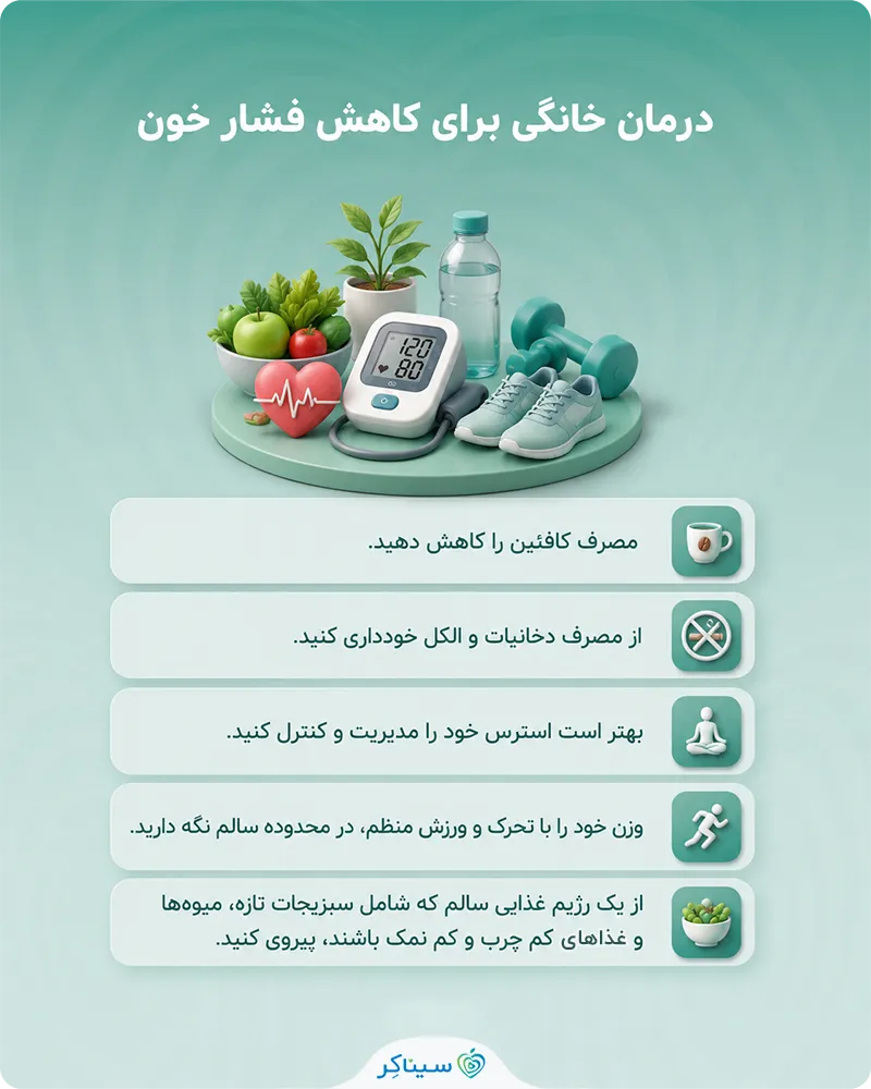 درمان خانگی بالا بودن مینیمم فشار خون